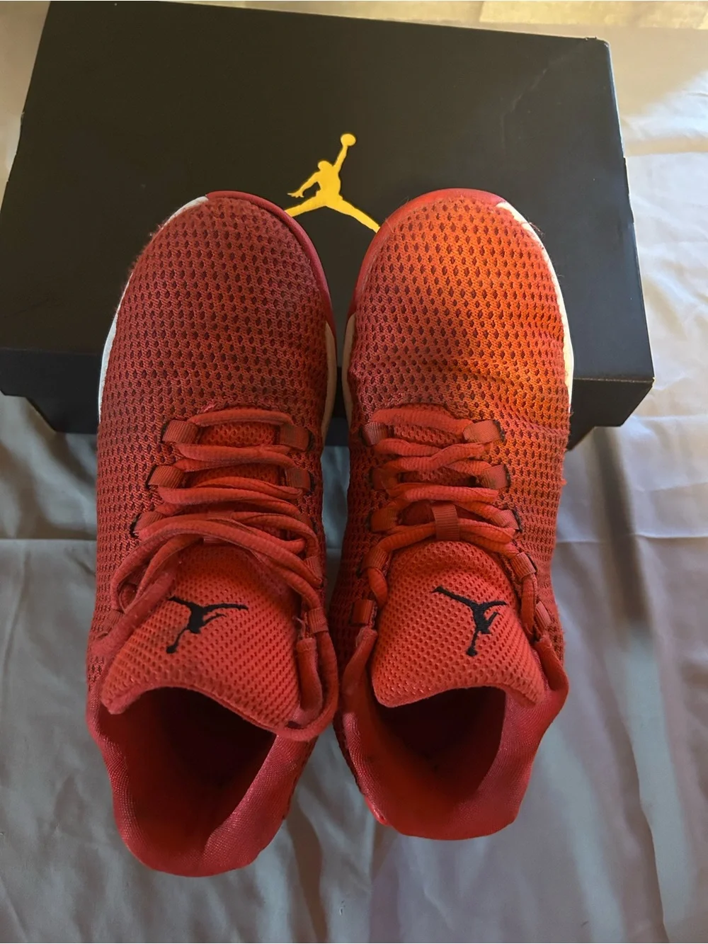 Jordan Men’s Red Mesh Low-Top Basketball Shoes
